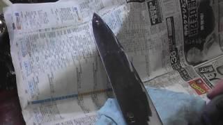 包丁の鏡面加工   sharpening a kitchen knife Mirror Finish