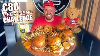 Mega Dublin Street Food Menu Challenge w/ Cheeseburgers, Chicken Burgers, and Loaded Hot Dogs!!