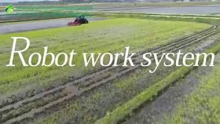 Unmanned farm work system using multiple robot tractors