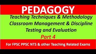 pedagogy MCQs |Testing and Evaluation ​MCQs| FPSC PPSC & Other teaching-related exams