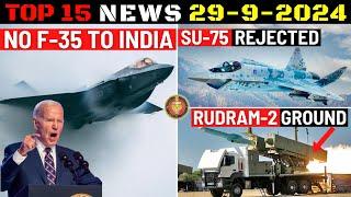 Indian Defence Updates : No F-35 To India,Su-75 Rejected,Khagantak Export,Ground Based Rudram-2