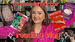 HYPED HORROR READING VLOG 2023 | all female authors, a new favorite & horror movie reviews!