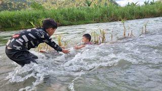 Full video:35 days, making fish traps.Catch fish to sell. Save the boy in distress | Nam - poor boy