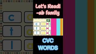 CVC WORDS |-ab FAMILY WORDS