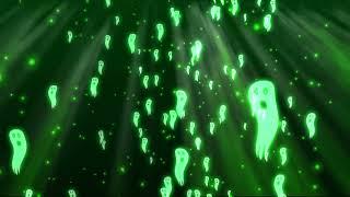 Cute Ghost Halloween VJ Loop -  Flying Neon Ghost Spooky Background Animation