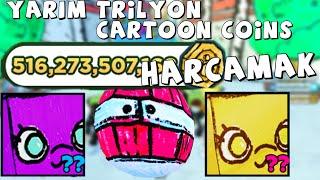 500.000.000.000 CARTOON COİNS HARCADIM! NELER ÇIKTI ? HUGE ? Sharrdy Kral I Pet Simulator X