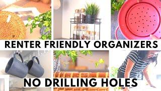 TOP 10 RENTER Friendly KITCHEN & HOME Ideas | NO DRILLING holes in walls | SPACE SAVING Ideas