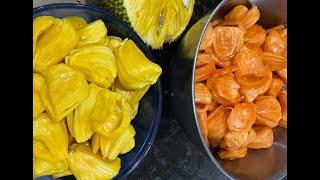 Red Morning and Bangkok Lemon Jackfruit Tasting - From Our Backyard Fruit Farm in Sarasota, Florida