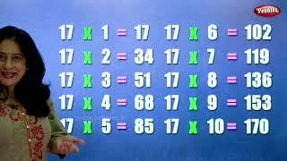 Table of 17 in English | 17 Table | Multiplication Tables English | Learning Video | Pebbles Rhymes