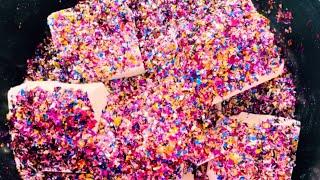 Fresh, Soft Blocks Swimming in a Sea of Confetti 🩷  Happy Mothers Day 🩷 Gym Chalk ASMR