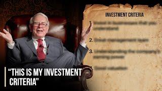 Warren Buffet Stock Selection Criteria Explained