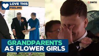 Groom in tears as grandparents walk down the aisle instead of flower girls  | LOVE THIS!