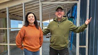 Our OFF GRID BARN Just LEVELED UP | Chicken Run Framing in Winter!