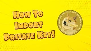 How To Import Dogecoin Wallet With Private Key Into Another Wallet - DogeCoin Millionaire's!