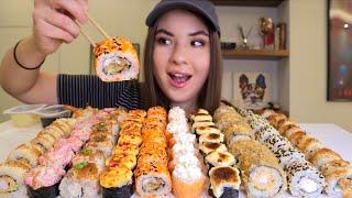 МУКБАНГ • 100 роллов • хейт проблемы с алко и новая работа • 100 суши роллов Mukbang 100 sushi rolls