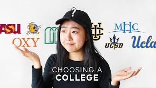 choosing a college  college decision reveal!