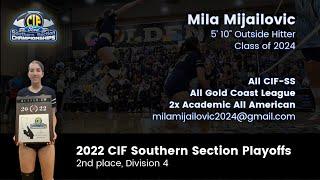 Mila Mijailovic (All CIF-SS) - 2022/23 playoffs highlights