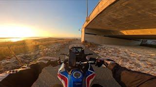 AFRICA TWIN 1100 POV FAST RIDE SUNSET