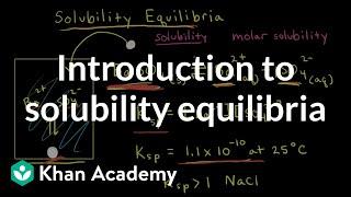 Introduction to solubility equilibria | Equilibrium | AP Chemistry | Khan Academy