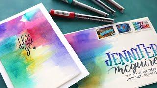 Abstract Watercolor Backgrounds with Karin Markers (plus a bit of mail art)