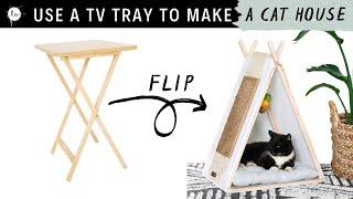 DIY Cat / Dog House Tepee | Tv Tray Transformation! | Thrift Flip