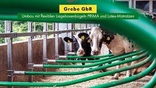 Grebe GbR: Umbau mit flexiblen Liegeboxenbügeln PRIMA und Latex-Matratzen