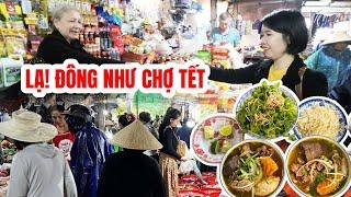 Mưa rứa mà cũng đi chợ, ai dè đông như chợ tết, ăn bún lò chính gốc sạch tinh khiết an tâm hơn