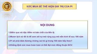 SỨC MUA THỂ HIỆN GIÁ TRỊ CỦA PI