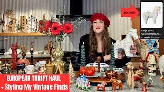 MY EUROPEAN THRIFT HAUL! + Styling My Vintage Treasures | Did Jesse's clock make it home undamaged?