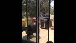 Man Goes Ballistic On a Screen Door