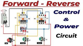 Reverse Forward Motor Starter Wiring | forward reverse power and control circuit diagram in urdu.