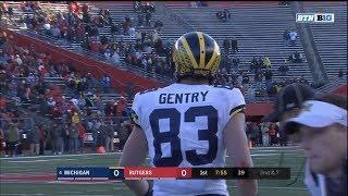 Zach Gentry (Michigan TE #83) Vs. Rutgers 2018