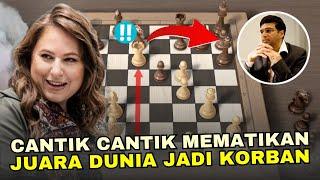 JUARA DUNIA TAK BERKUTIK DI HADAPAN WANITA CANTIK - Partai Catur Judit Polgar vs Viswanathan Anand