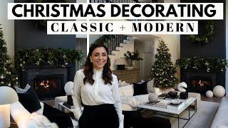 DECORATING MY CHRISTMAS GARLANDS & WREATHS | Classic + Modern Holiday Decor