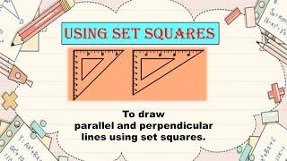 using set square to draw parallel and perpendicular lines