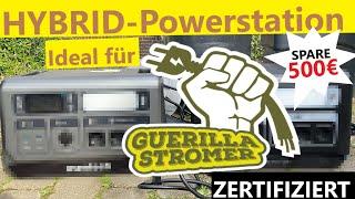 Bestes Guerilla-Stromer Zubehör Hybrid-Powerstation & Balkonkraftwerk Mentech BP2200 spare 500€