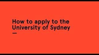 How to apply to the University of Sydney