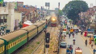 Trains Running In Busy Locality of Lahore City | Track Machine | Pakistan Railways