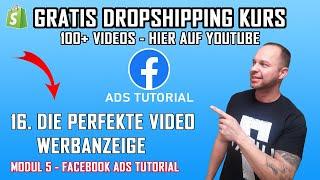 16. Die Perfekte Video Werbeanzeige - Facebook Ads Tutorial | M5-V | Shopify Dropshipping Kurs