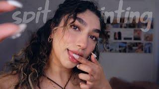 ASMR • Delicate Spit Painting and Kisses To Adjust Your Face 