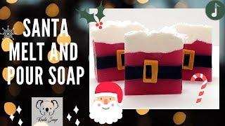 Melt and Pour Soap Making Holiday Santa Embeds MP base Tutorial for Beginners in Silicone Mold