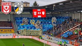 Zeiss-Fans in Halle • Hallescher FC vs FC Carl Zeiss Jena 2:1 | Saalederby 2024/25