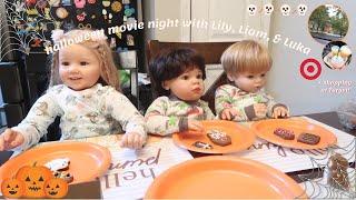 Halloween Movie Night With the Toddlers + Shopping At Target | Sophia's Reborns