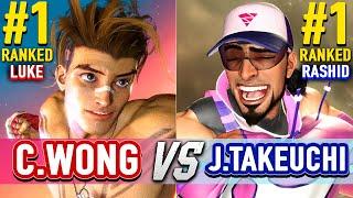 SF6  CHRIS WONG (#1 Ranked Luke) vs JOHN TAKEUCHI (#1 Ranked Rashid)  SF6 High Level Gameplay