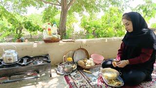 Iran village life/Villager girl  at cottage/Routine village vlog