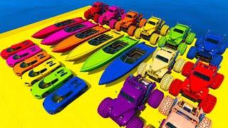 GTA V Stunt Map Car Race Challenge On Super Cars, Aircraft, Boats, Bikes, and OffRoad Monster Trucks