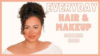GRWM | EVERYDAY HAIR & MAKEUP | 5MIN CURLY UPDO | KAYLA SIMONE