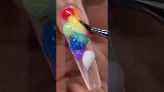 Mixing Random COLORS together!! Oo Rainbow  omg this is looking crazy... #shorts #nails #nailart