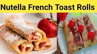 Nutella French Toast Rolls Recipe by Minha's kitchenbreakfast recipe | kids Tiffin Box Recipe |