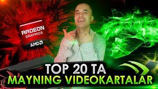 TOP 20ta Videokartalar / Mayning uchun videokartalar / Eng zo'r videokartalar